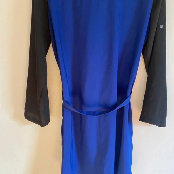 Black and Blue Button Down Shirt Dress - Picture 11 of 13